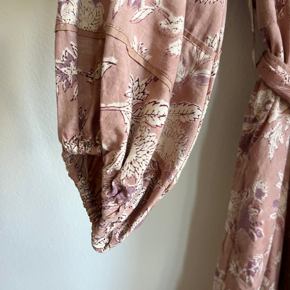 Sue Sartor Floral Midi Tie Waist Dress Size Small - Picture 4 of 7